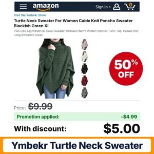 Ymbekr Turtle Neck Sweater Amazon promo code A7T2BDBD – 50% off