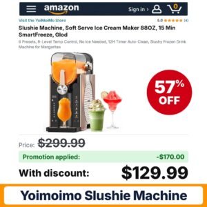YoiMoiMo Slushie Machine Amazon promo code RMTL2F2U – 57% off