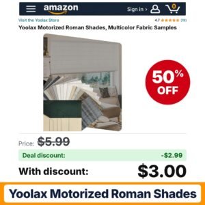 Yoolax Motorized Roman Shades – 50% off