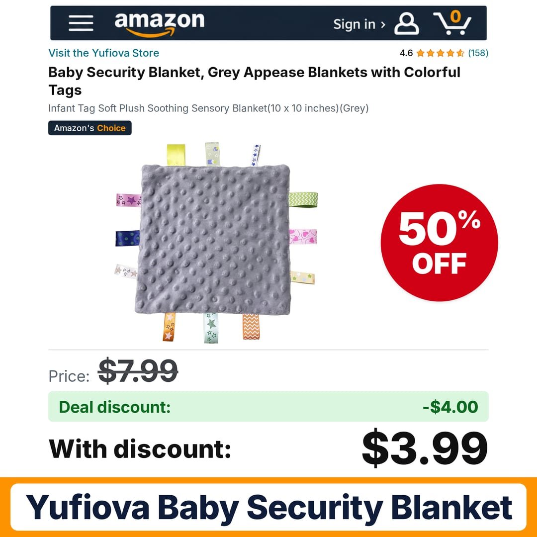 Yufiova Baby Security Blanket – 50% off