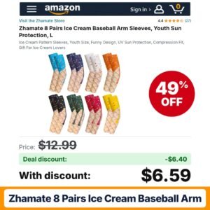 Zhamate 8 Pairs Ice Cream Baseball Arm – 49% off