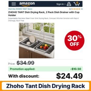 ZHOHO TANT Dish Drying Rack Amazon promo code K6KXTJ4V – 30% off