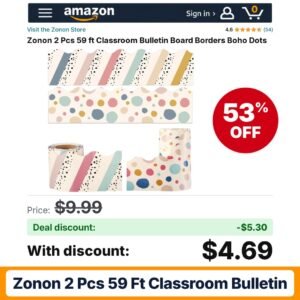 Zonon 2 Pcs 59 ft Classroom Bulletin – 53% off