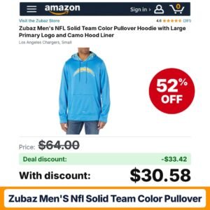 Zubaz Men's NFL Solid Team Color Pullover – 52% off